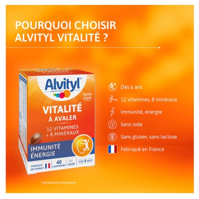 Alvityl Vitalité 40 Comprimés à Avaler