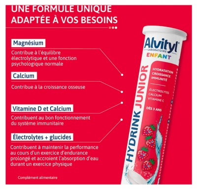 Alvityl Enfant Hydrink Junior 20 Comprimés Effervescents