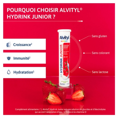 Alvityl Enfant Hydrink Junior 20 Comprimés Effervescents