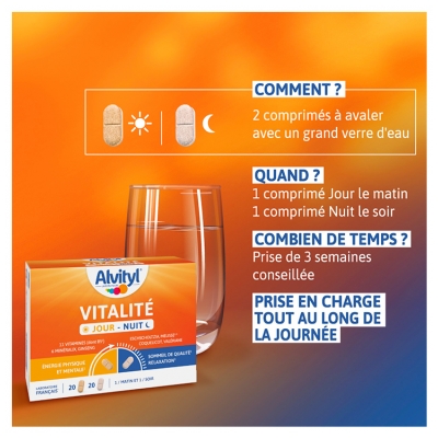 Alvityl Vitalité 20 Comprimés Jour + 20 Comprimés Nuit