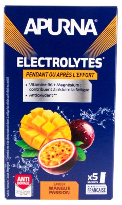 Apurna Electrolytes Pendant ou Après l'Effort 5 Sachets - Goût : Mangue Passion