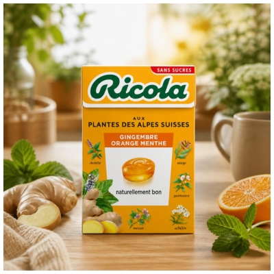 Ricola Gember Sinaasappel Munt Bonbons 50 g