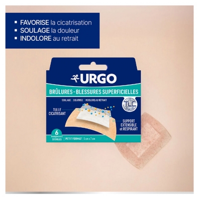 Urgo Brûlures et Blessures Superficielles 6 Pansements Stériles