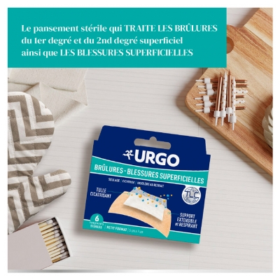 Urgo Brûlures et Blessures Superficielles 6 Pansements Stériles
