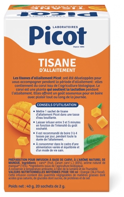 Picot Tisane d'Allaitement Saveur Mangue Bio 20 Sachets