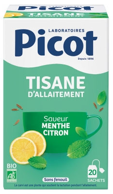 Picot Tisane d'Allaitement Saveur Menthe Citron Bio 20 Sachets