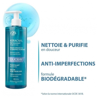 Ducray Keracnyl Gel Espumante 400 ml
