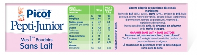 Picot Pepti-Juniors Mes 1ers Boudoirs Sans Lait Dès 8 Mois 150 g