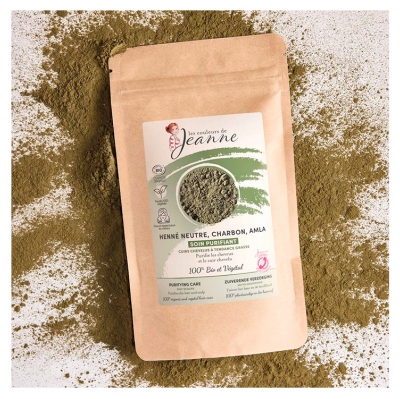 Les couleurs de Jeanne Soin Purifiant Henné Neutre Charbon Amla Bio 100 g