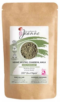 Les couleurs de Jeanne Soin Purifiant Henné Neutre Charbon Amla Bio 100 g