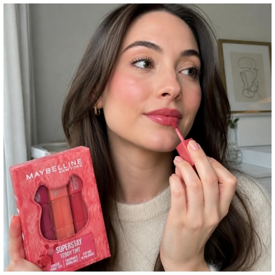 Maybelline New York Superstay Teddy Tint 3 skystų lūpų skaistalų rinkinys