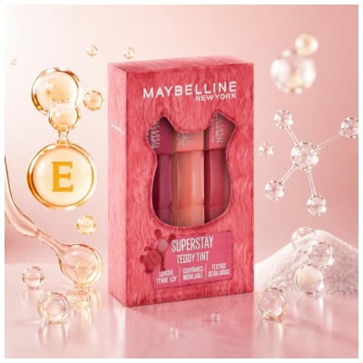 Maybelline New York Superstay Teddy Tint 3 skystų lūpų skaistalų rinkinys