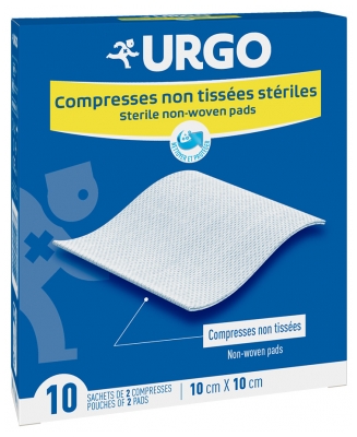 Urgo Compresas Estéreis Não Tecidas 10 cm x 10 cm 10 Saquetas de 2 Compresas