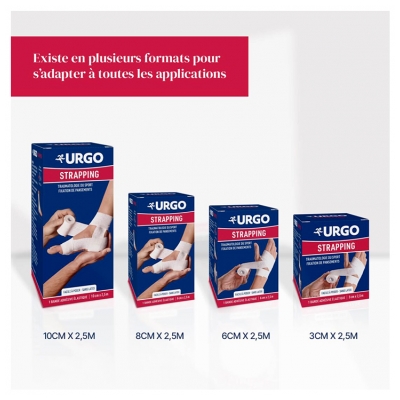 Urgo Strapping Bande Adhésive Élastique 2,5 m x 6 cm