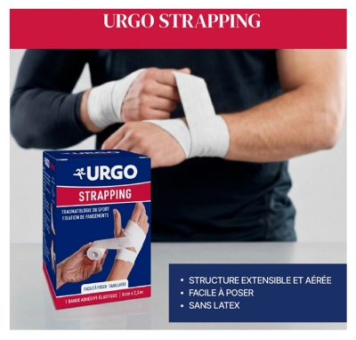 Urgo Strapping Bande Adhésive Élastique 2,5 m x 6 cm