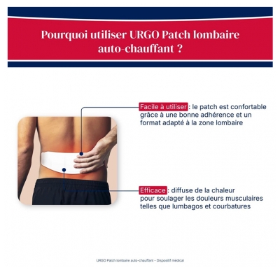 Urgo Patch Lombaire Auto-Chauffant 8H 2 Patchs Adhésifs
