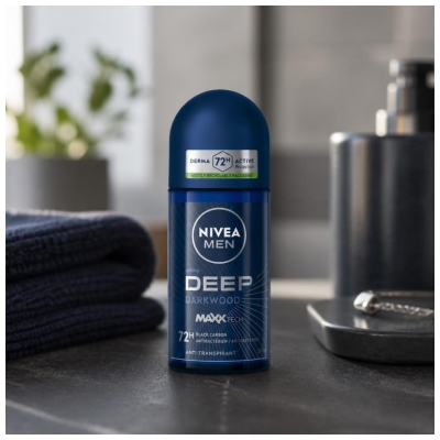 Nivea Men Deep Darkwood Anti-Transpirant Deodorant 72H Roll-On 50 ml