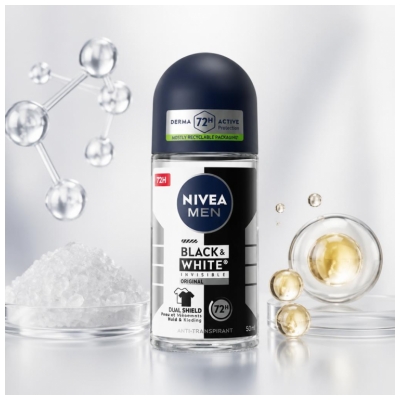 Nivea Men Black & White Invisible Original Anti-Transpirant 72H Roll-On 50 ml