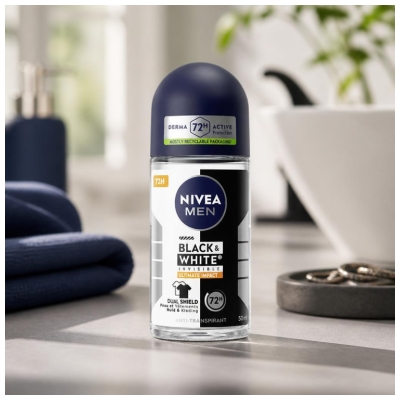 Nivea Men Black & White Invisible Ultimate Impact Anti-Transpirant 72H Roll-On 50 ml