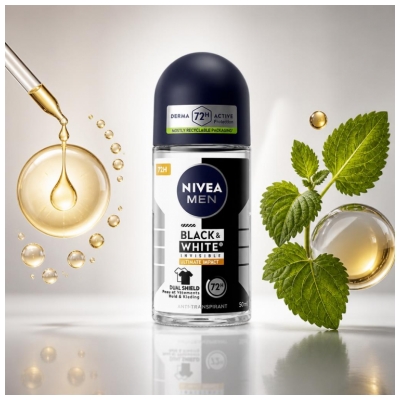 Nivea Men Black & White Invisible Ultimate Impact Anti-Transpirant 72H Roll-On 50 ml