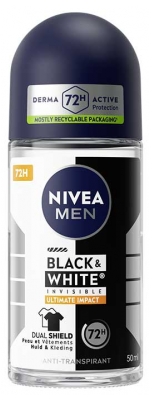 Nivea Men Black & White Invisible Ultimate Impact Anti-Transpirant 72H Roll-On 50 ml