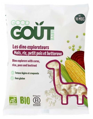 Good Goût Les Dino Explorateurs Maïs Riz Petits Pois et Betterave Bio 35 g