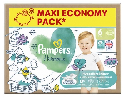 Pampers Harmonie Koko 6 Maxi Pack 64 vaippaa (13 kg ja enemmän)