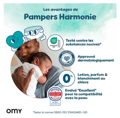 Pampers Harmonie Tamanho 6 Maxi Pack 64 Fraldas (13 kg ou mais)