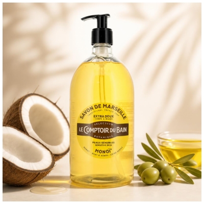 Le Comptoir du Bain Savon de Marseille Monoï 1 L