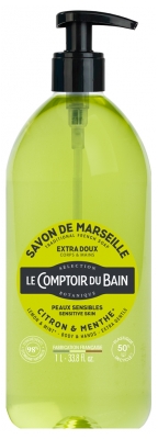 Le Theke du Bad Traditionelle Seife aus Marseille Zitrone-Minze 1 L