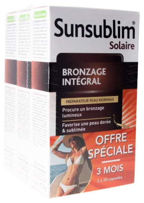 Nutreov Sunsublim Bronzage Intégral Peau Normale Lot de 3 x 30 Capsules