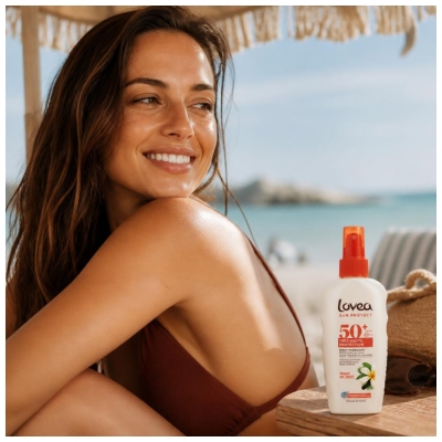 Lovea Mitrinošs aerosols Monoi no Tahiti Ļoti Augsta Aizsardzība SPF50+ 150 ml