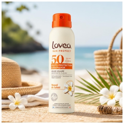 Lovea Aukštos Apsaugos & Įdegio Purškalas su Tahiti Monoi SPF50 150 ml