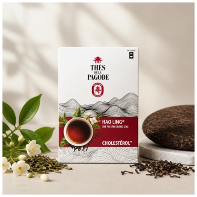 Thés de la Pagode Hao Ling Thé Pu-Erh Grand Cru Cholestérol Bio 90 Sachets