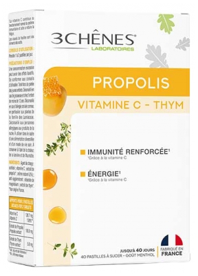 Les 3 Chênes Propolis 40 Pastilles à Sucer