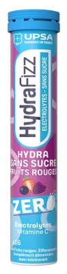 UPSA Hydrafizz Hydra Sans Sucre 16 Comprimés Effervescents - Saveur : Fruits Rouges