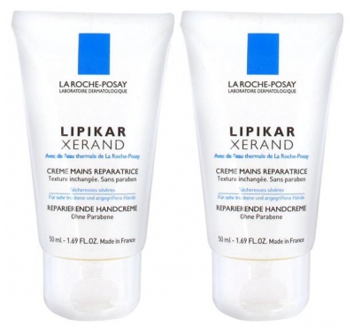 La Roche-Posay Lipikar Xerand Crème Mains Lot de 2 x 50 ml (à consommer de préférence avant le 30/07/2026)
