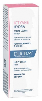 Ducray Ictyane Hydra Lengvas drėkinamasis raminamasis kremas 40 ml