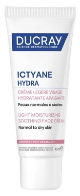 Ducray Ictyane Hydra Lengvas drėkinamasis raminamasis kremas 40 ml