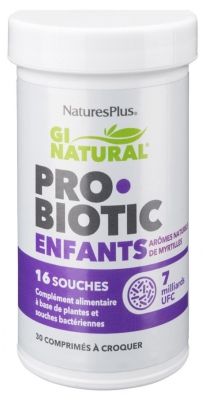 Natures Plus Gi Natural Probiotic Children 30 Tabletek do żucia (najlepiej spożyć przed 30.08.2026)