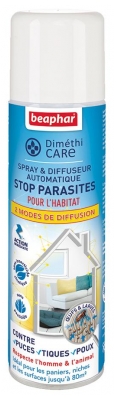 Beaphar Diméthicare Spray & Diffuseur Automatique Stop Parasites Habitat 250 ml (à consommer de préférence avant le 30/06/2026)