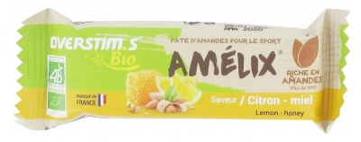 Overstims Amelix Bio-Mandelpaste 25 g - Geschmack : Zitrone - Honig (mindestens haltbar bis 26.06.2026)