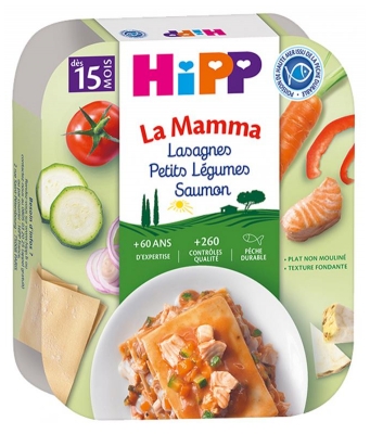 HiPP La Mamma Lasagne Małe Warzywa Łosoś od 15 Miesięcy 250 g (najlepiej spożyć przed 14.08.2026)