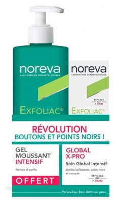 Noreva Exfoliac Global X-Pro Intensive Global Care 30 ml + Intensive Foaming Gel 400 ml (best before 31/07/2026)