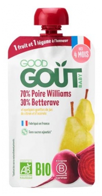 Good Goût Williams Peer Rode Biet vanaf 4 Maanden Bio 120 g (ten minste houdbaar tot 28-07-2026)