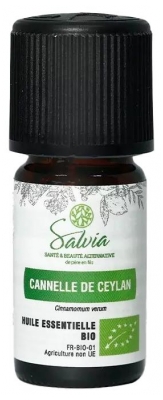 Salvia Nutrition Sertifikuoto Ceilono Cinamono Eterinis Aliejus 5 ml (geriausiai vartoti iki 30/06/2026)