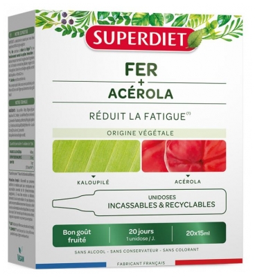 Superdiet Żelazo + Acerola 20 Pojedynczych Dawek (najlepiej spożyć przed 30.08.2026)