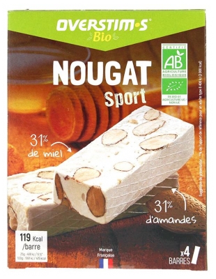 Overstims Nougat Sport Bio 4 Barres (à consommer de préférence avant le 07/07/2026)
