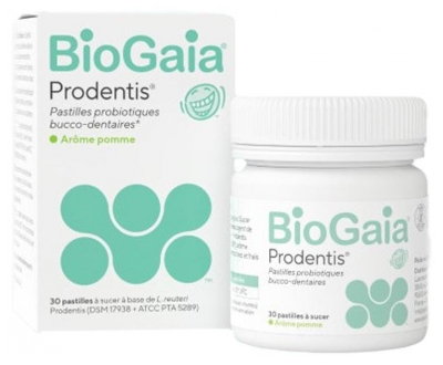 BioGaia Prodentis Probiotiska sugtabletter för munhälsa med äpplesmak 30 tabletter (bäst före 30/06/2026)