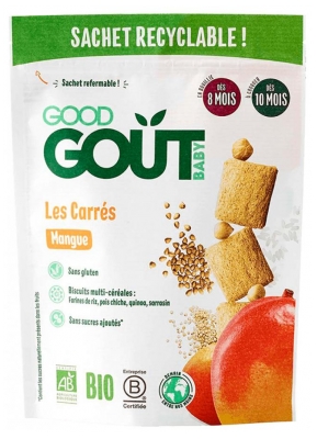 Good Goût Biologische Mango Squares van 8 Maanden 50 g (ten minste houdbaar tot 21-08-2026)